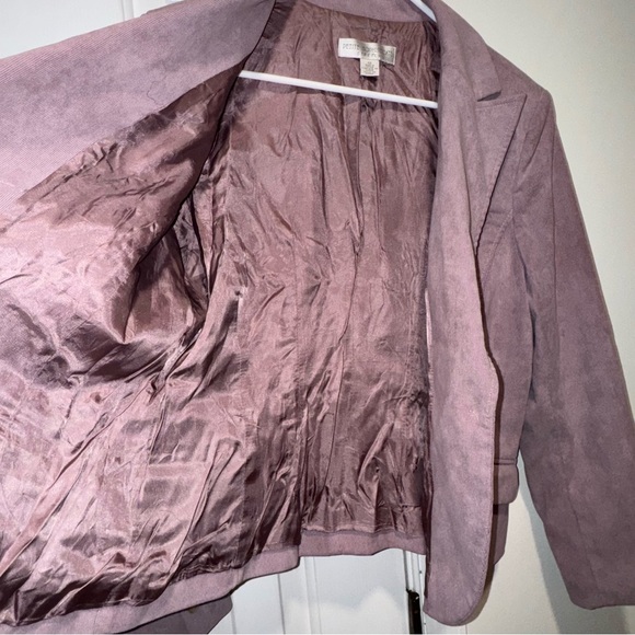 Petite Sophisticate corduroy lilac purple vintage single button blazer 12P - Picture 7 of 13
